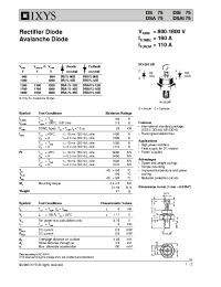 Datasheet DSA75-16B manufacturer IXYS