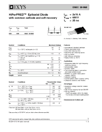 Datasheet DSEC30-06 manufacturer IXYS