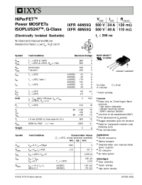 Datasheet IXFR44N50Q manufacturer IXYS