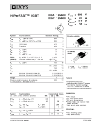 Datasheet IXGP12N60C manufacturer IXYS