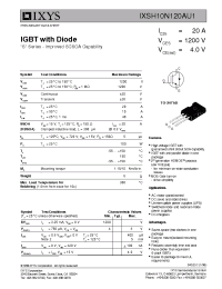 Datasheet IXSH10N120AU1 manufacturer IXYS