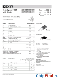 Datasheet IXST30N60B2D1 manufacturer IXYS