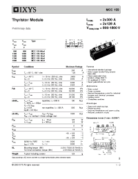 Datasheet MCC122-08io1 manufacturer IXYS