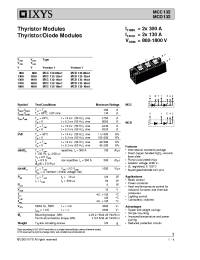 Datasheet MCC132-08IO1 manufacturer IXYS