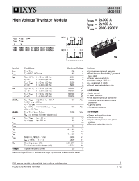 Datasheet MCC161-20IO1 manufacturer IXYS