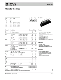 Datasheet MCC21-14io8B manufacturer IXYS