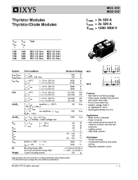 Datasheet MCC312-12IO1 manufacturer IXYS