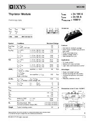 Datasheet MCC60-16IO1B manufacturer IXYS