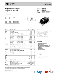 Datasheet MCO600-20IO1 manufacturer IXYS