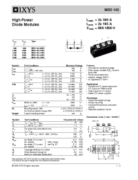 Datasheet MDD142-12N1 manufacturer IXYS