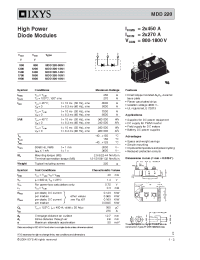 Datasheet MDD220-08N1 manufacturer IXYS