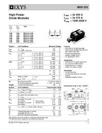 Datasheet MDD255-12N1 manufacturer IXYS