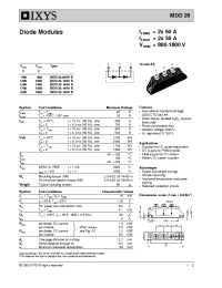 Datasheet MDD26-08N1B manufacturer IXYS