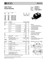 Datasheet MDD312-12N1 manufacturer IXYS
