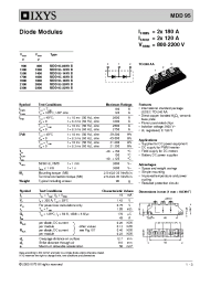 Datasheet MDD95-08N1B manufacturer IXYS