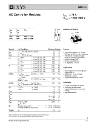 Datasheet MMO74-12IO6 manufacturer IXYS