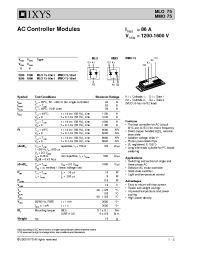 Datasheet MMO75 manufacturer IXYS