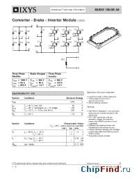 Datasheet MUBW100-06A8 manufacturer IXYS