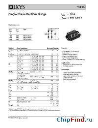 Datasheet VHF25 manufacturer IXYS