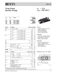 Datasheet VUO70-08NO7 manufacturer IXYS