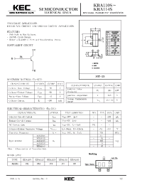 Datasheet KRA110S manufacturer KEC