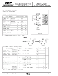 Datasheet MMBTA92 manufacturer KEC