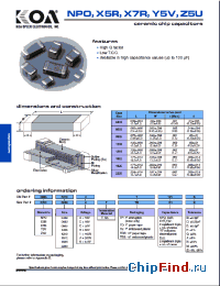 Datasheet NPO0603 manufacturer KOA