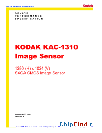 Datasheet KAC-1310 manufacturer Kodak