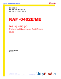Datasheet KAF-0402E manufacturer Kodak
