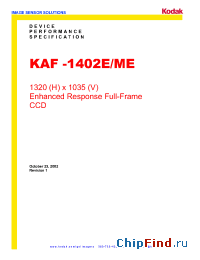 Datasheet KAF-1401E manufacturer Kodak