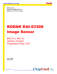 Datasheet KAI-0330SCM manufacturer Kodak