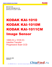 Datasheet KAI-1010M manufacturer Kodak
