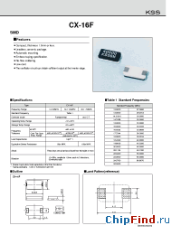 Datasheet CX-16F manufacturer Kyocera Kinseki