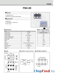 Datasheet FSO-2D manufacturer Kyocera Kinseki
