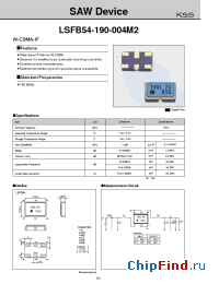 Datasheet LSFB54-190-004M2 manufacturer Kyocera Kinseki