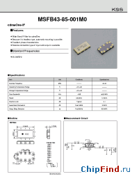 Datasheet MSFB43-85-001M0 manufacturer Kyocera Kinseki