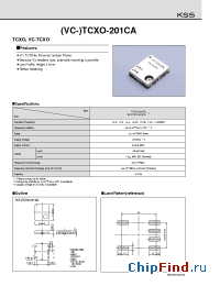 Datasheet TCXO-201CA manufacturer Kyocera Kinseki