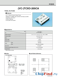 Datasheet VC-TCXO-205CA manufacturer Kyocera Kinseki