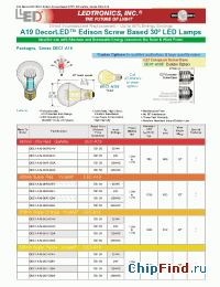 Datasheet DEC1-A19-0PB-014V manufacturer LEDtronics