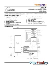 Datasheet Le7920-1 manufacturer Legerity