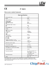 Datasheet IT150-S manufacturer LEM
