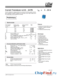 Datasheet LA03-PB manufacturer LEM