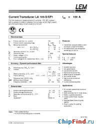 Datasheet LA100-S manufacturer LEM