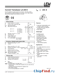 Datasheet LA205-S manufacturer LEM