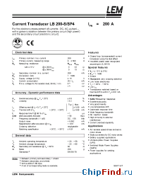 Datasheet LB200-S manufacturer LEM
