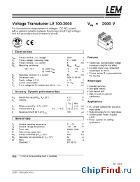 Datasheet LV100-2000 manufacturer LEM