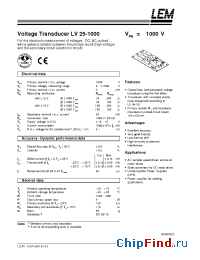 Datasheet LV25-1000 manufacturer LEM