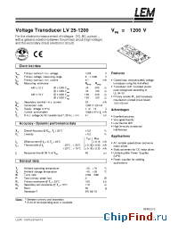 Datasheet LV25-1200 manufacturer LEM