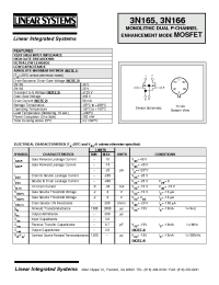 Datasheet 3N165 manufacturer Linear IS