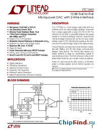 Datasheet LTC1663-8IMS8 manufacturer Linear
